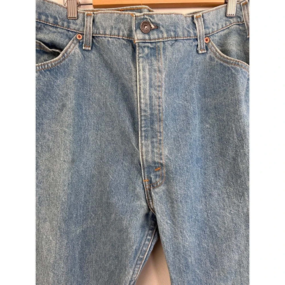 Vintage Levis 505 Orange Tab Jeans Mens 42x30 Blue Light Wash Made in USA 90s